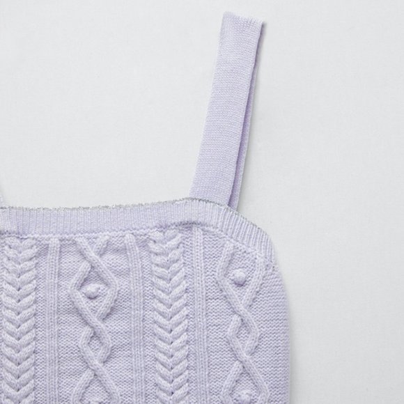 Zara Cable Knit Cropped Top S - Picture 6 of 7